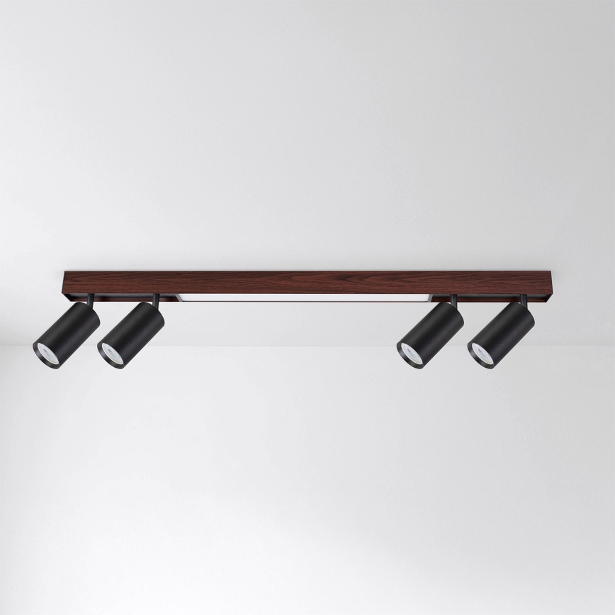 Brilagi - Spot LED SELE 4xGU10/30W/230V + LED/20W noir/décor chêne