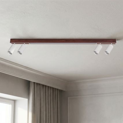 Brilagi - Spot LED SELE 4xGU10/30W/230V + LED/25W blanc/décor chêne