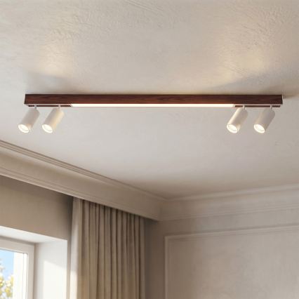 Brilagi - Spot LED SELE 4xGU10/30W/230V + LED/25W blanc/décor chêne