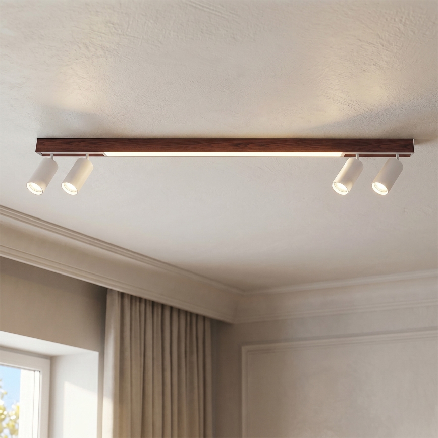 Brilagi - Spot LED SELE 4xGU10/30W/230V + LED/25W blanc/décor chêne