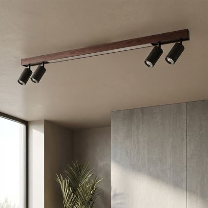 Brilagi - Spot LED SELE 4xGU10/30W/230V + LED/25W noir/décor chêne