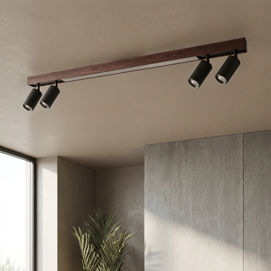 Brilagi - Spot LED SELE 4xGU10/30W/230V + LED/25W noir/décor chêne