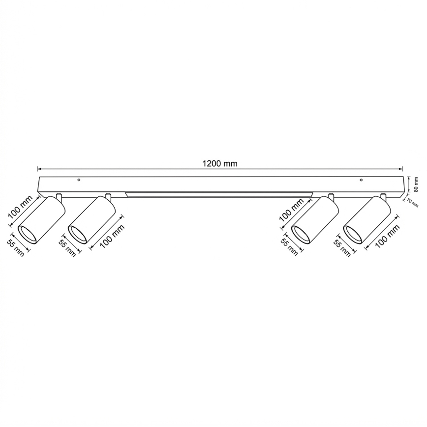 Brilagi - Spot LED SELE 4xGU10/30W/230V + LED/25W noir/décor chêne