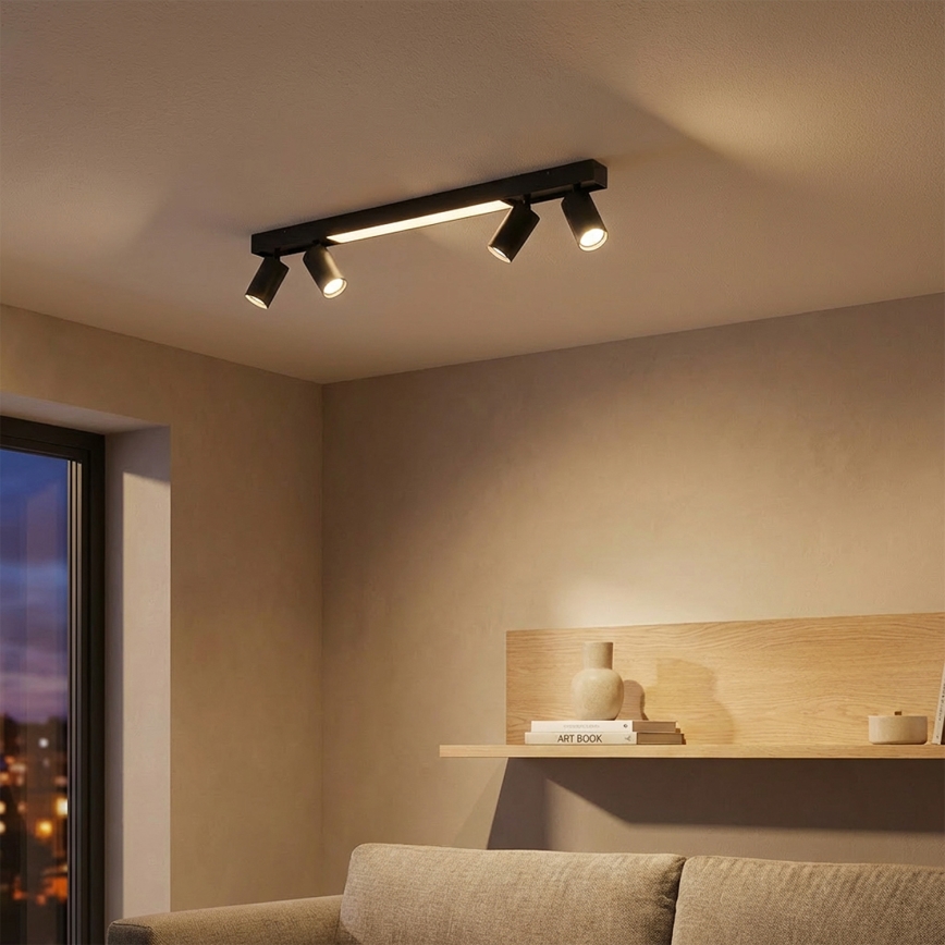Brilagi - Spot LED SELE 4xGU10/30W/230V + LED/25W noir