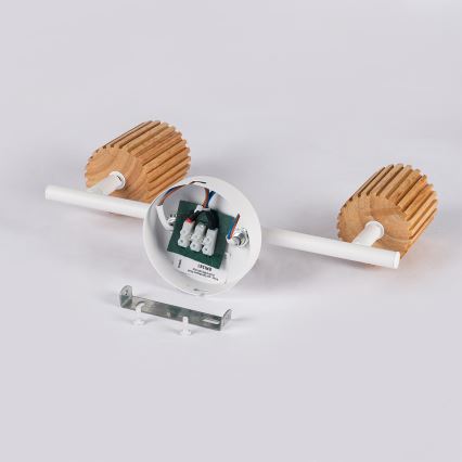 Brilagi - Spot MODERN WOOD 2x GU10/8W/230V bois d'hévéa/blanc