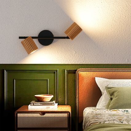 Brilagi - Spot MODERN WOOD 2xGU10/8W/230V bois/noir