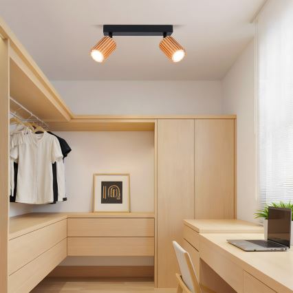 Brilagi - Spot MODERN WOOD 2xGU10/8W/230V bois/noir