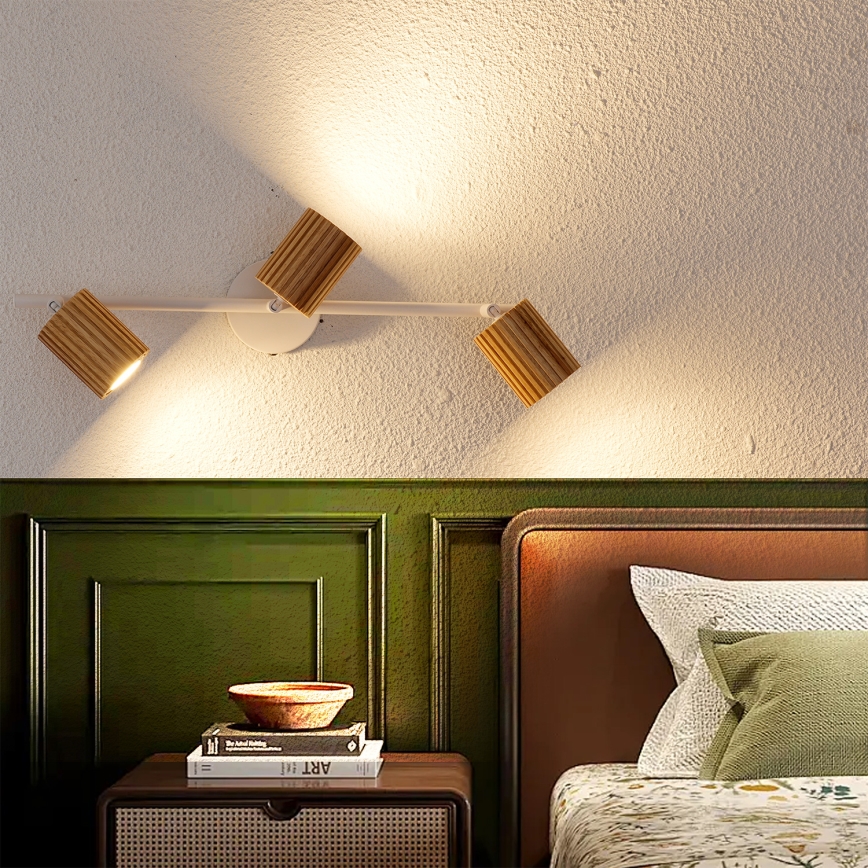Brilagi - Spot MODERN WOOD 3xGU10/8W/230V bois/blanc