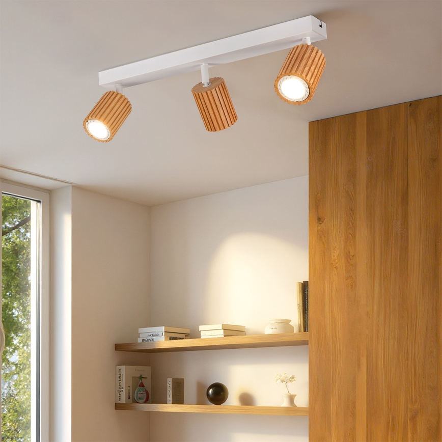 Brilagi - Spot MODERN WOOD 3xGU10/8W/230V bois/blanc