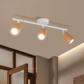 Brilagi - Spot MODERN WOOD 3xGU10/8W/230V bois d'hévéa/blanc