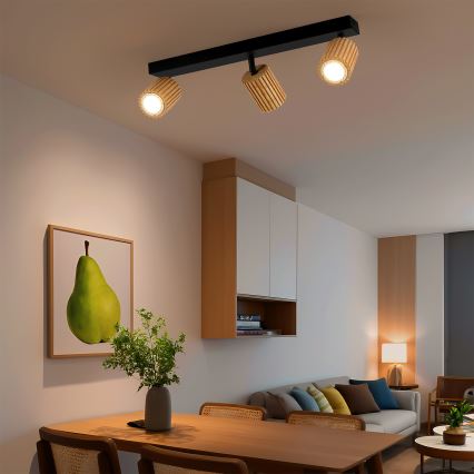 Brilagi - Spot MODERN WOOD 3xGU10/8W/230V bois/noir