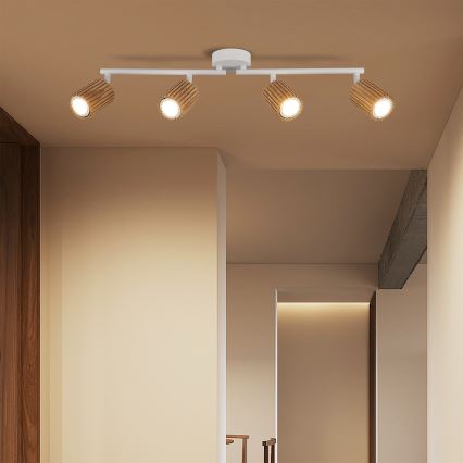 Brilagi - Spot MODERN WOOD 4xGU10/8W/230V bois/blanc