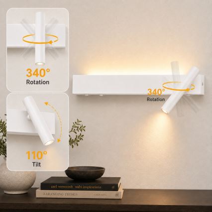 Brilagi - Spot mural ARLIX LED/3W/230V + LED/7W blanc IRC 90