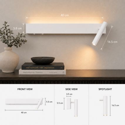 Brilagi - Spot mural ARLIX LED/3W/230V + LED/7W blanc IRC 90