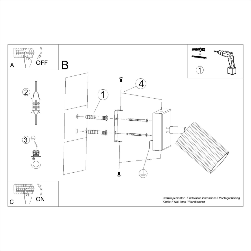 Brilagi - Spot mural CRESTO 1xGU10/10W/230V doré