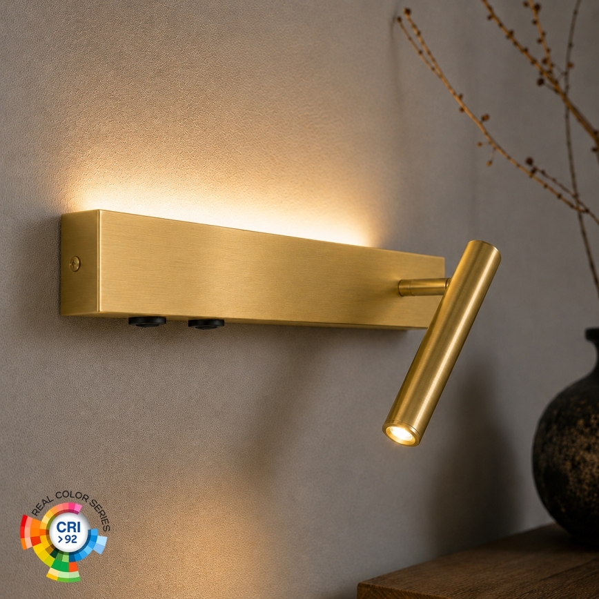 Brilagi - Spot mural LED ARLIX LED/3W/230V + LED/7W doré IRC 90