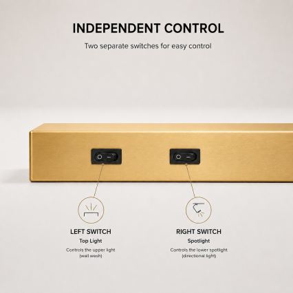 Brilagi - Spot mural LED ARLIX LED/3W/230V + LED/7W doré IRC 90