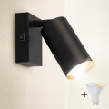 Brilagi - Spot mural LED RGBW dimmable SELE 1xGU10/4,8W/230V 3000K noir/doré + télécommande