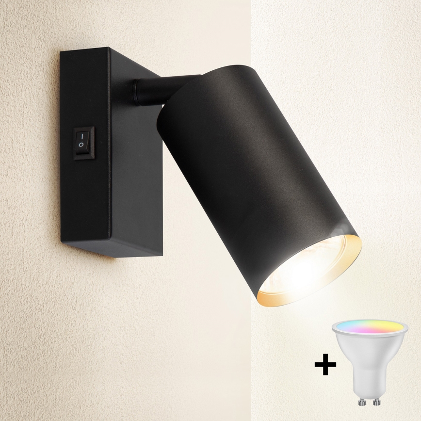Brilagi - Spot mural LED RGBW dimmable SELE 1xGU10/6,5W/230V 2700-6500K noir/doré