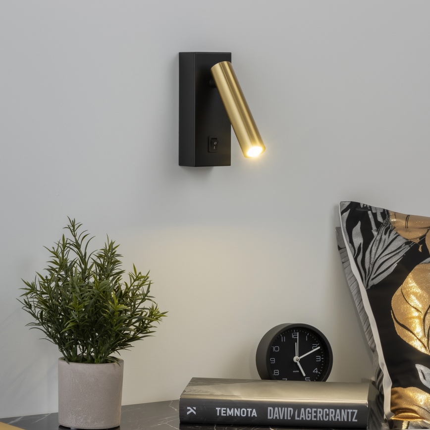 Brilagi - Spot mural MAYA LED/3W/230V 4000K noir/doré