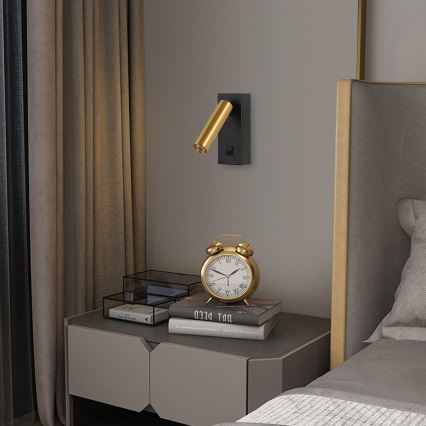 Brilagi - Spot mural MAYA LED/3W/230V 4000K noir/doré