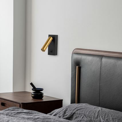 Brilagi - Spot mural MAYA LED/3W/230V 4000K noir/doré