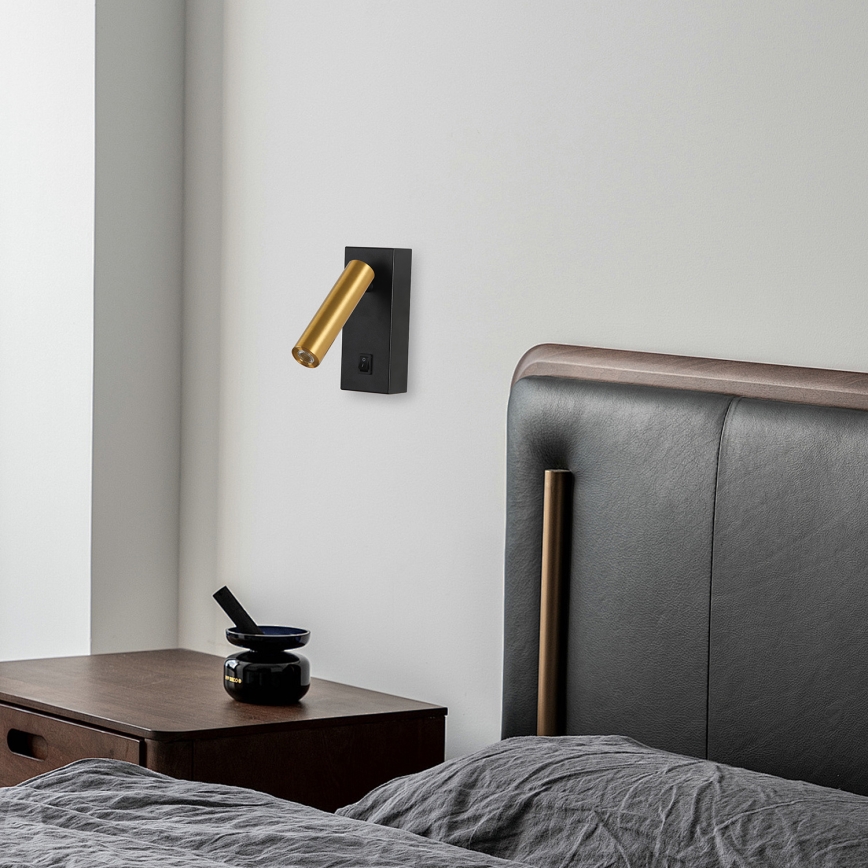 Brilagi - Spot mural MAYA LED/3W/230V 4000K noir/doré