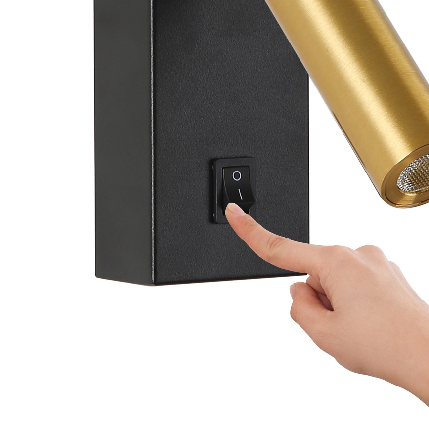 Brilagi - Spot mural MAYA LED/3W/230V 4000K noir/doré