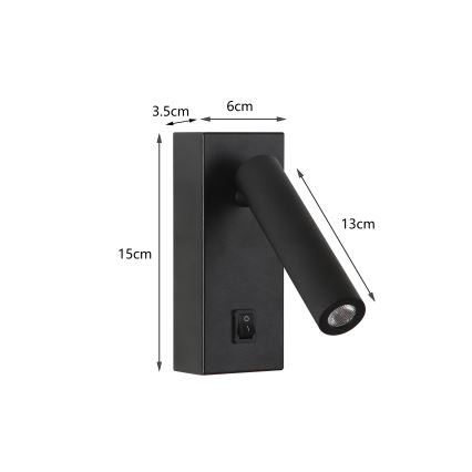 Brilagi - Spot mural MAYA LED/3W/230V 4000K noir