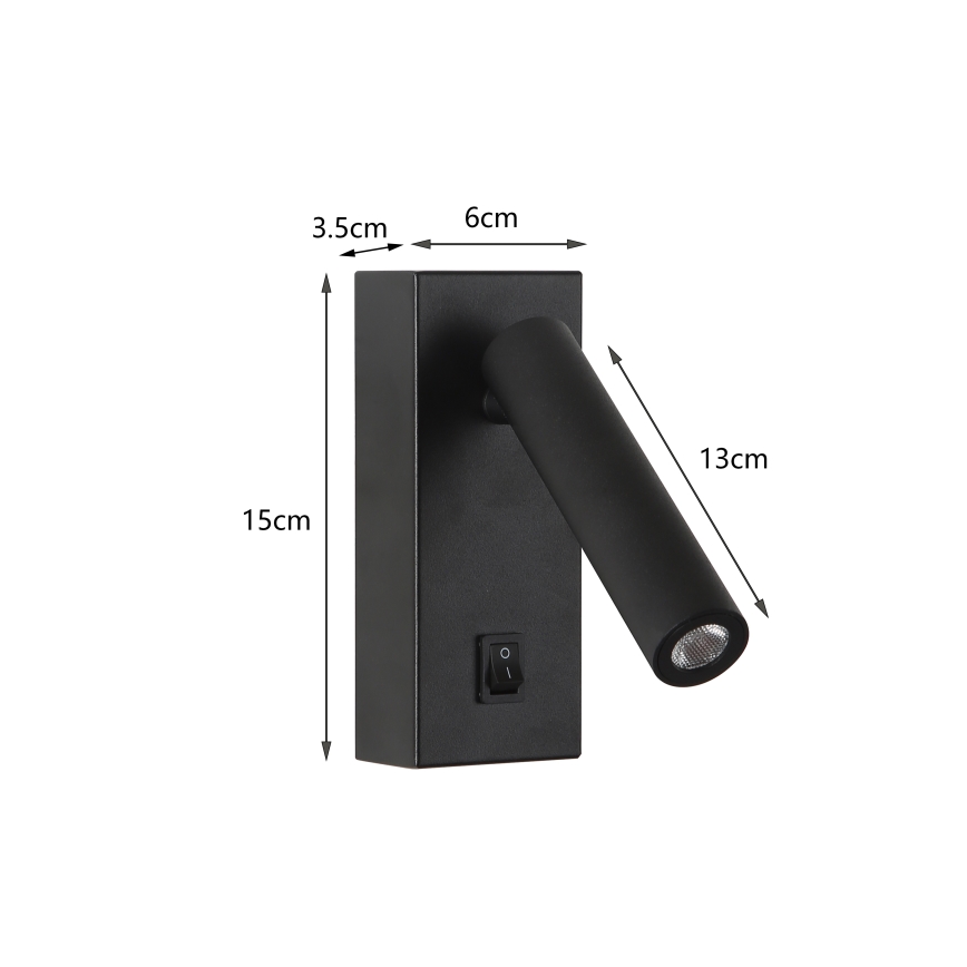 Brilagi - Spot mural MAYA LED/3W/230V 4000K noir