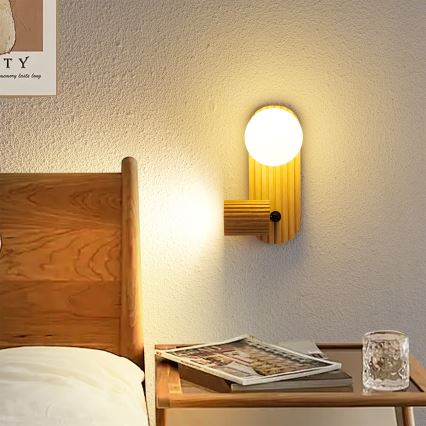 Brilagi - Spot mural MODERN WOOD 1xG9/5W/230V + 1xGU10/8W bois d'hévéa