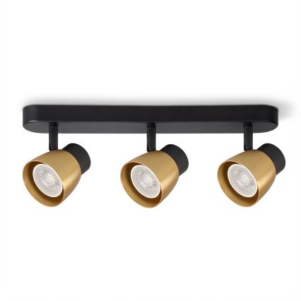 Brilagi - Spot NUGGET 3xGU10/30W/230V noir/or