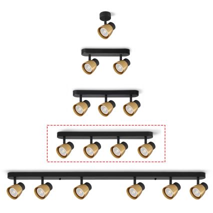 Brilagi - Spot NUGGET 4xGU10/30W/230V noir/doré