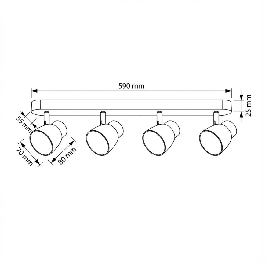 Brilagi - Spot NUGGET 4xGU10/30W/230V noir/doré