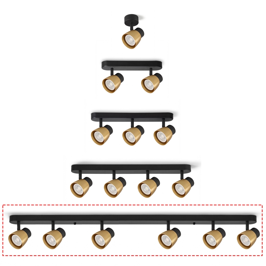 Brilagi - Spot NUGGET 6xGU10/30W/230V noir/doré