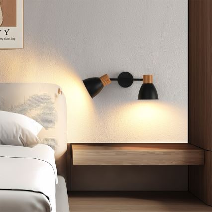 Brilagi - Spot ODENSE 2xE14/10W/230V bois d'hévéa/noir