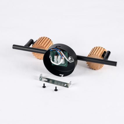 Brilagi - Spot ODENSE 2xE14/10W/230V bois d'hévéa/noir