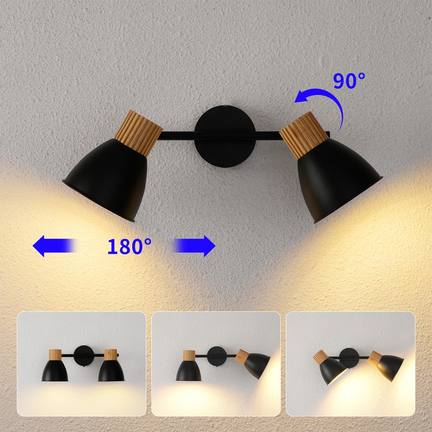 Brilagi - Spot ODENSE 2xE14/10W/230V bois/noir