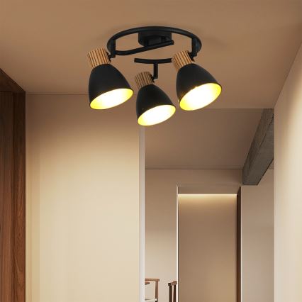 Brilagi - Spot ODENSE 3xE14/10W/230V bois/noir