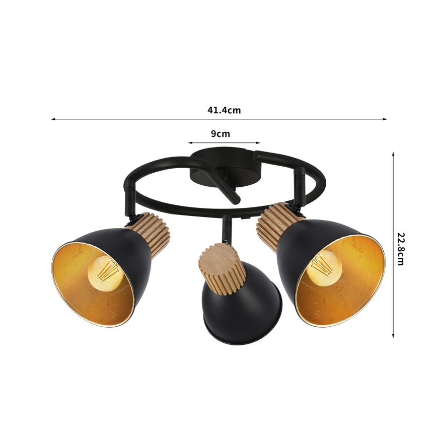 Brilagi - Spot ODENSE 3xE14/10W/230V bois/noir