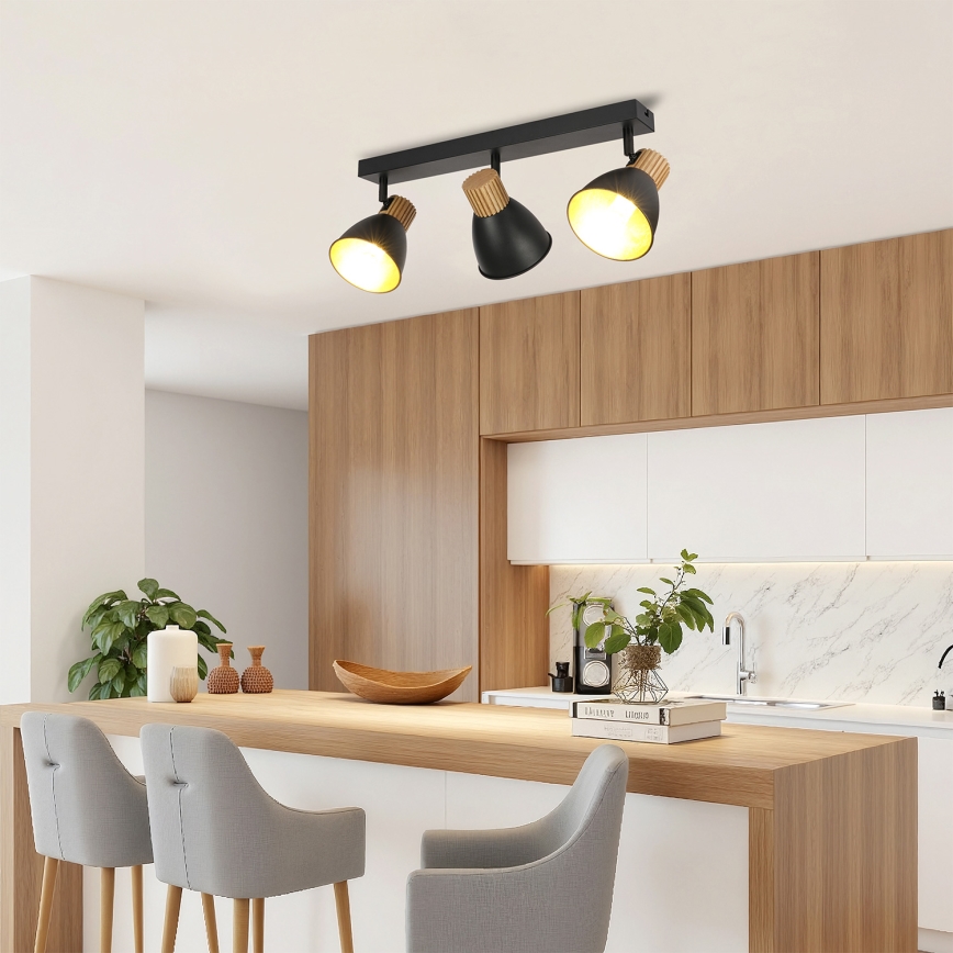 Brilagi - Spot ODENSE 3xE14/10W/230V bois/noir