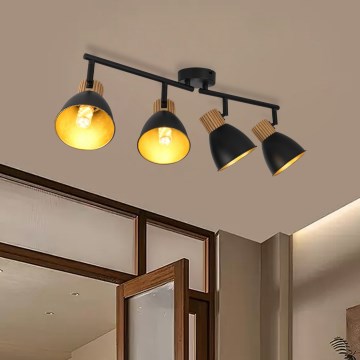 Brilagi - Spot ODENSE 4xE14/10W/230V bois/noir