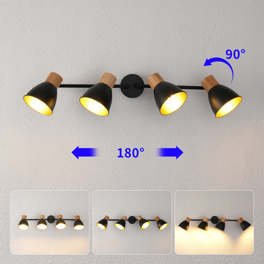 Brilagi - Spot ODENSE 4xE14/10W/230V bois/noir
