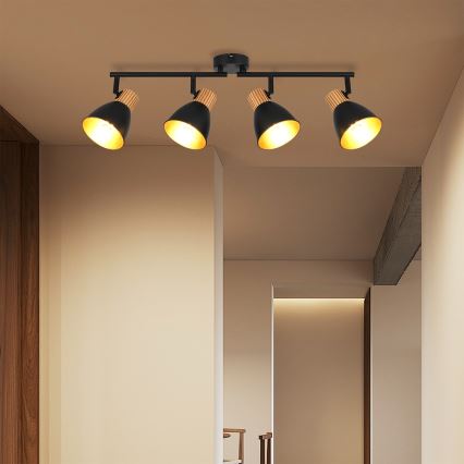 Brilagi - Spot ODENSE 4xE14/10W/230V bois/noir