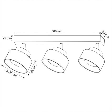 Brilagi - Spot orientable AURA LUX 3xGX53/30W/230V noir/doré