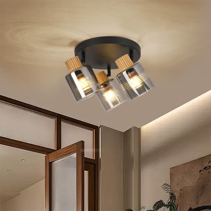 Brilagi - Spot orientable HYGGE 3xE14/15W/230V noir/fumé