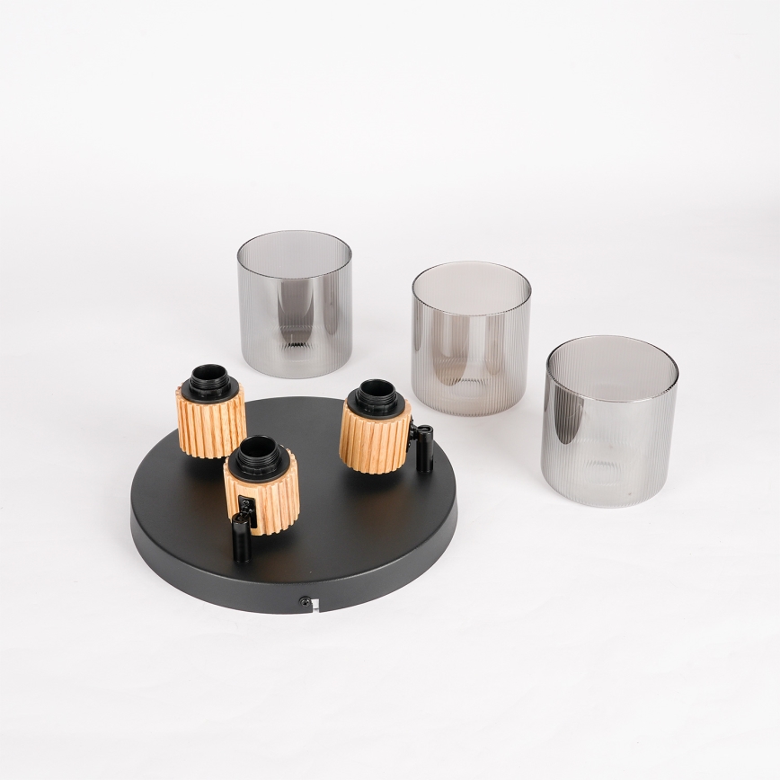 Brilagi - Spot orientable HYGGE 3xE14/15W/230V noir/fumé