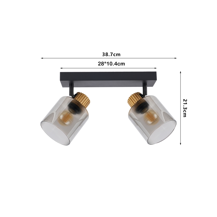 Brilagi - Spot orientable HYGGE 3xE14/15W/230V noir/fumé