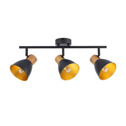 Brilagi - Spot orientable ODENSE 3xE14/10W/230V bois d'hévéa/noir