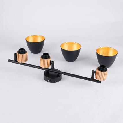 Brilagi - Spot orientable ODENSE 3xE14/10W/230V bois d'hévéa/noir